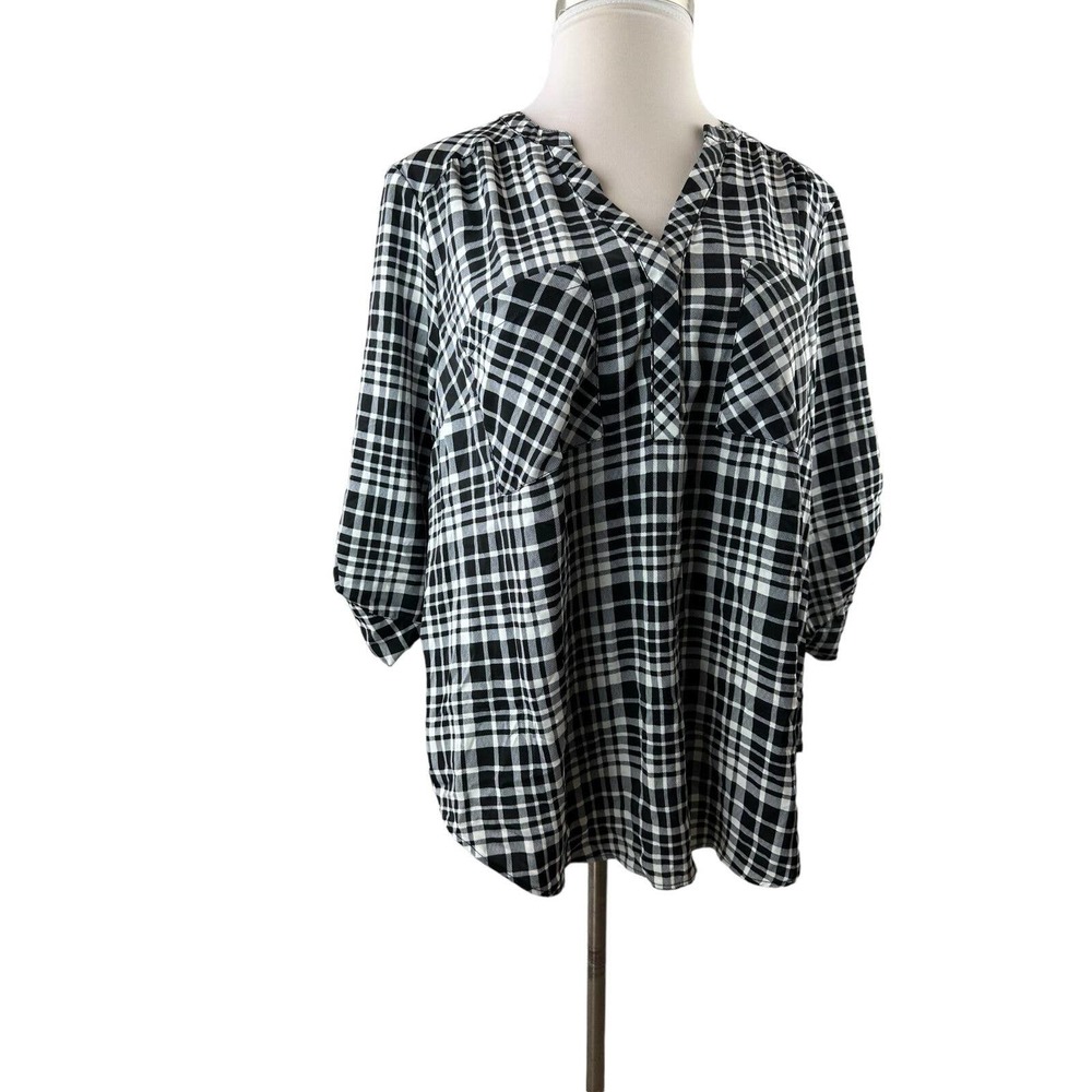 Torrid Harper Studio Crepe de Chine Pullover 3/4 Sleeve Blouse Plus Size 2 2X - Picture 2 of 12